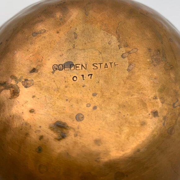 Vintage Hammered Copper Ashtray Bowl Marked Golden State 017 - Picture 6 of 10
